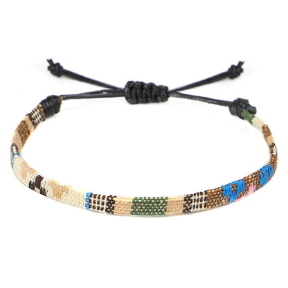 Hand Woven Rainbow Color Anklet Bohemian Style - view 4