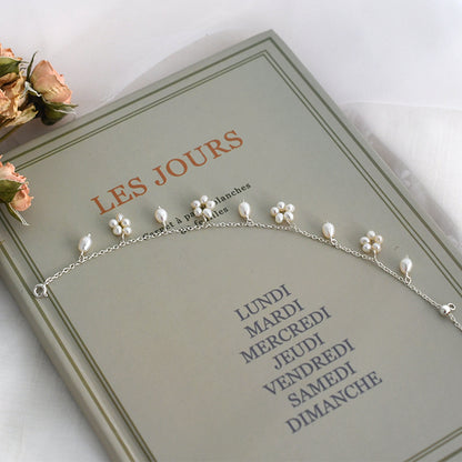 Freshwater Pearl Flower-Cluster Bracelet with Silver Details - view 2