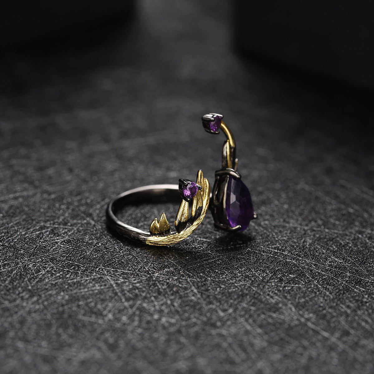 Purple Amethyst Gem-Set Silver Ring – ZCOOTC
