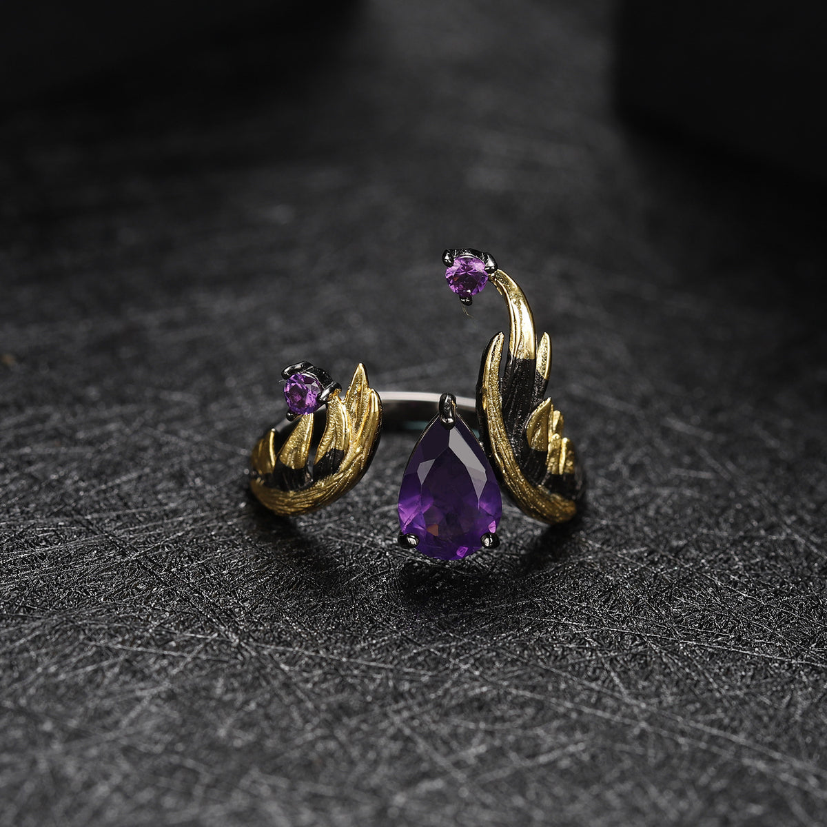 Purple Amethyst Gem-Set Silver Ring – ZCOOTC