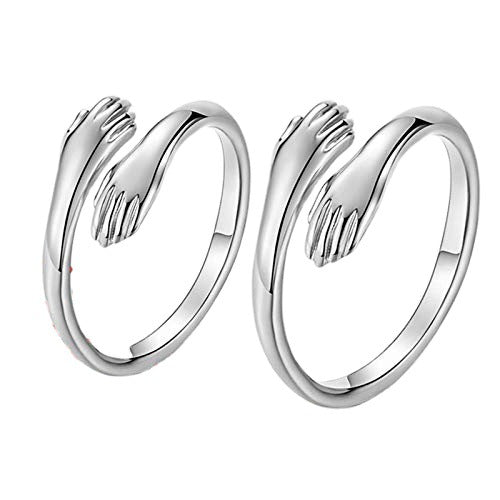 Alloy Simple Hands Hug Ring Opening Adjustable Jewelry - view 4