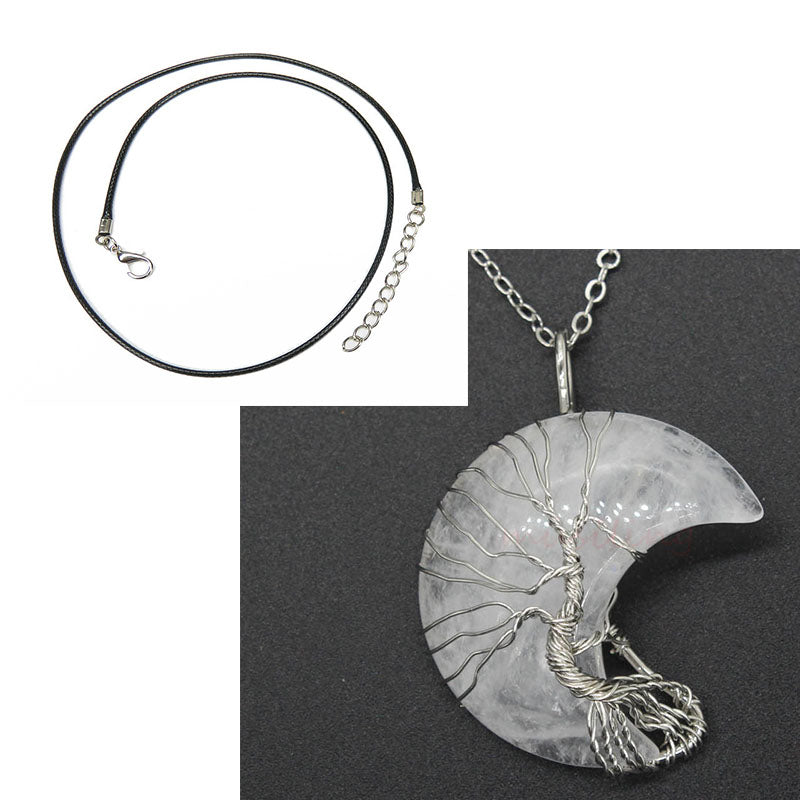 Natural Crystal Moon Pendant - view 3