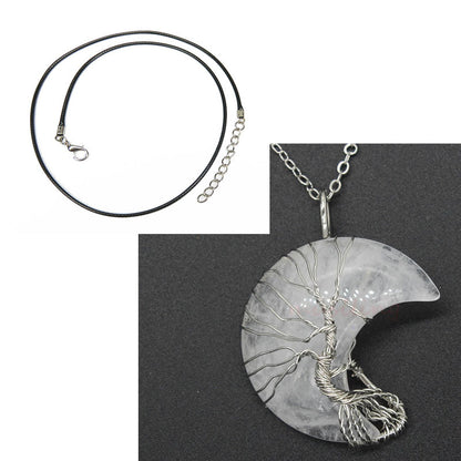 Natural Crystal Moon Pendant - view 3