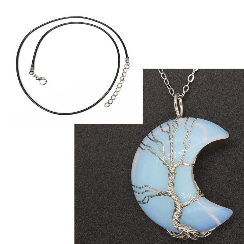 Natural Crystal Moon Pendant - view 5