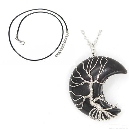 Natural Crystal Moon Pendant - view 6