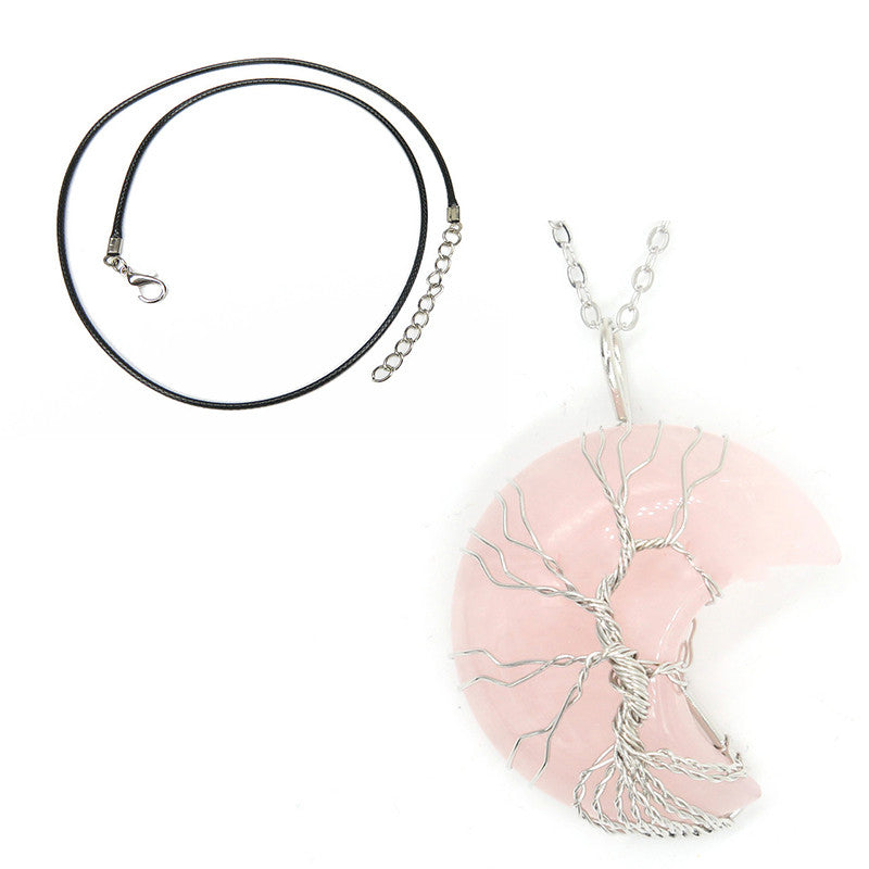 Natural Crystal Moon Pendant - view 4