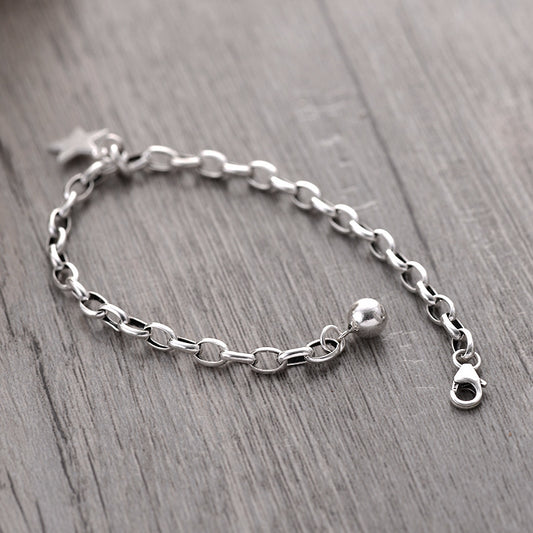 Open-Link Star Charm Bracelet in Silver - view 1