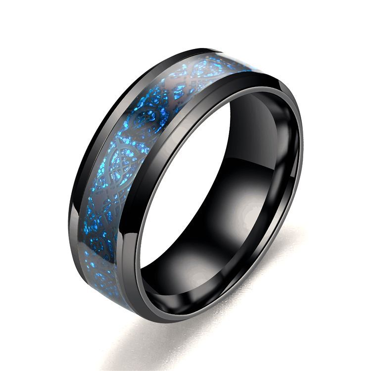 Stainless steel dragon pattern ring - view 3