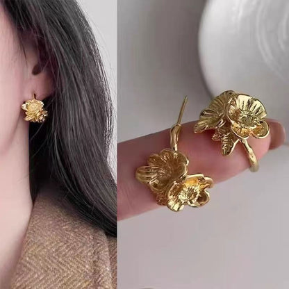 925 Silver Needle Internet Celebrity Same Style Gold Earrings Women's Light Luxury...