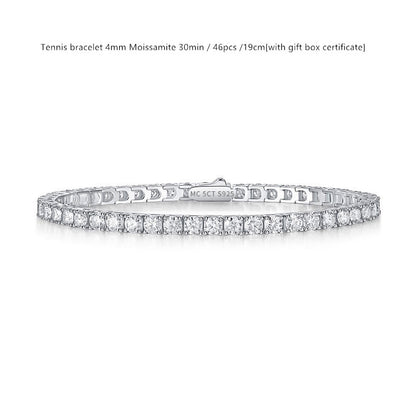 Sterling Silver D Color Moissanite Tennis Bracelet For Women