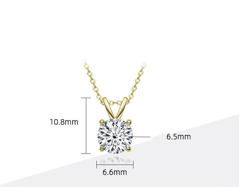 Gold-Tone Moissanite Solitaire Necklace - product view 2