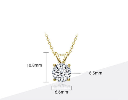 Gold-Tone Moissanite Solitaire Necklace - product view 2
