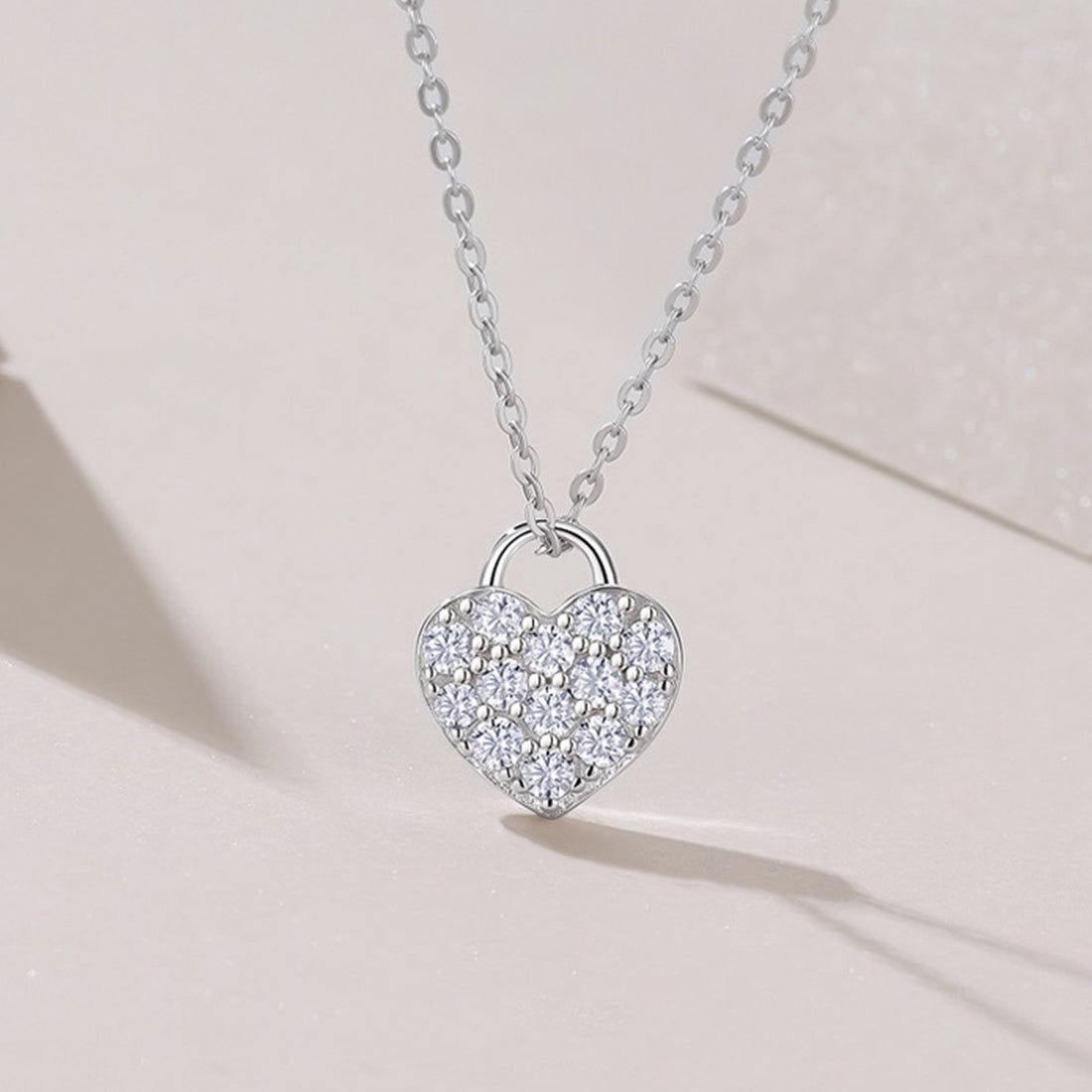 S925 Silver 4g Pave Heart Moissanite Necklace, D VVS1, 40&5cm, GRA Certified