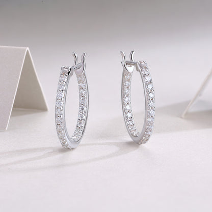 Streamer Diamond Set Moissanite Silver Earrings