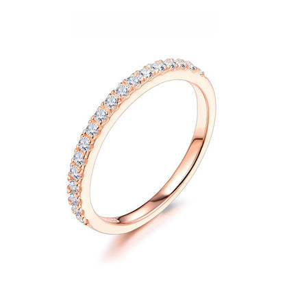 Moissanite Eternity-Style Silver Band Ring - product view 1