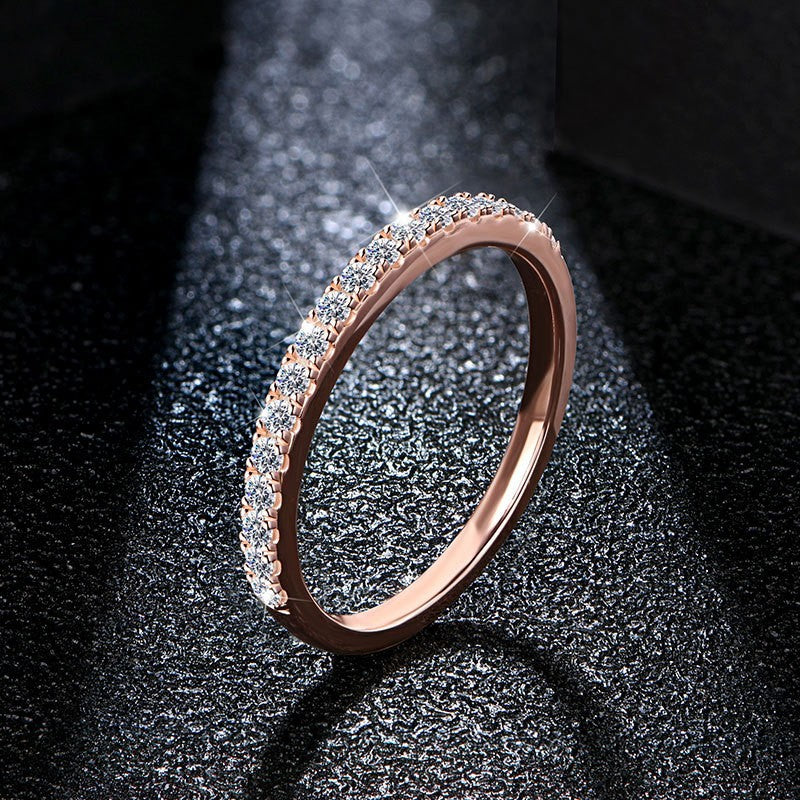Moissanite Eternity-Style Silver Band Ring - product view 2
