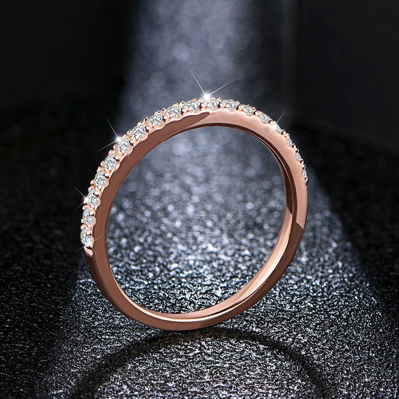 Moissanite Eternity-Style Silver Band Ring - product view 4
