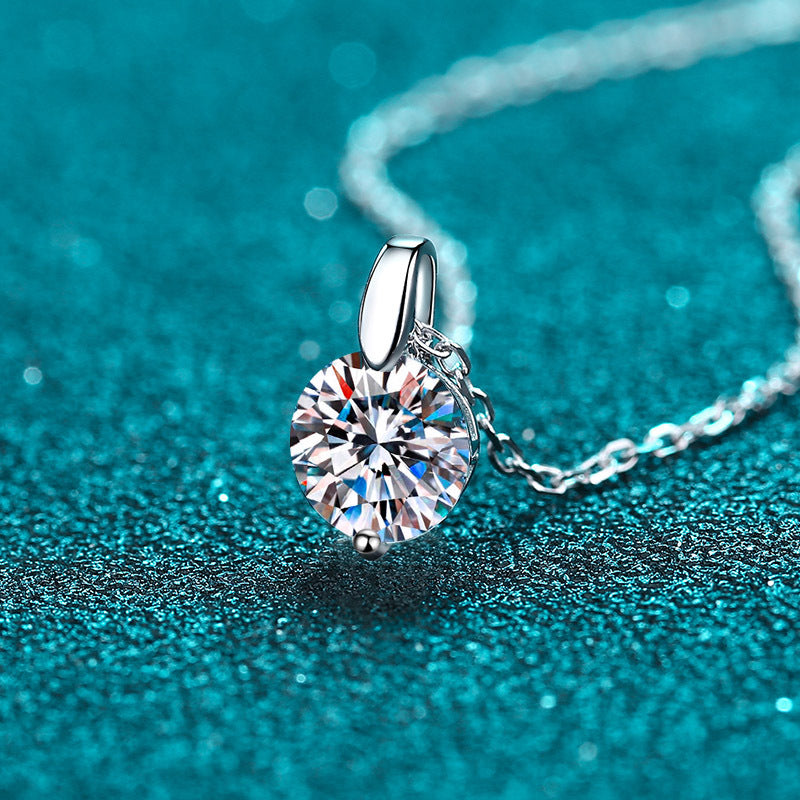 One-Carat Moissanite Necklace in S925 Silver - product view 2