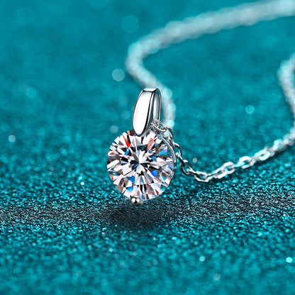 One-Carat Moissanite Necklace in S925 Silver - product view 2