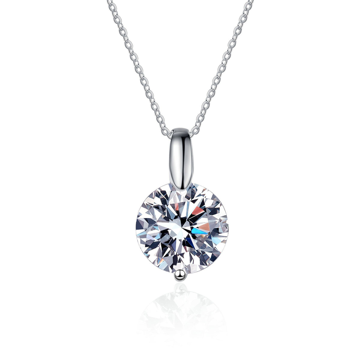One-Carat Moissanite Necklace in S925 Silver - product view 1