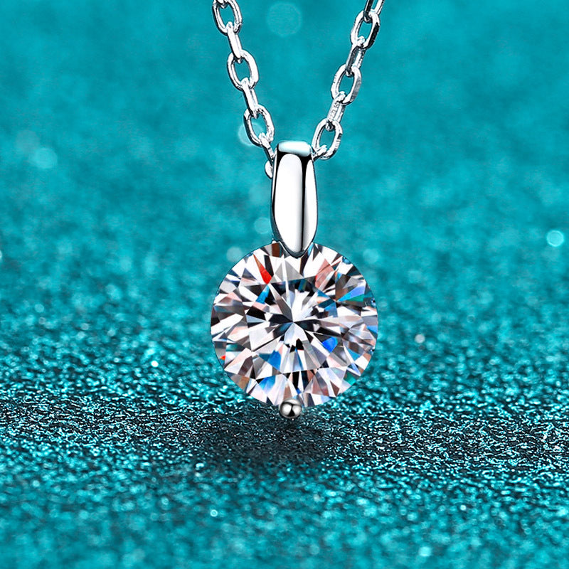One-Carat Moissanite Necklace in S925 Silver - product view 4