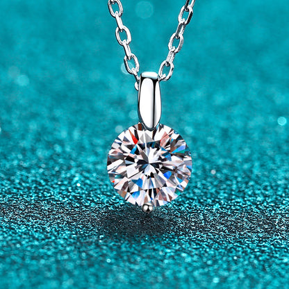 One-Carat Moissanite Necklace in S925 Silver - product view 4