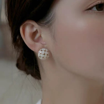 925 Silver Needle Internet Celebrity Same Style Gold Earrings Women's Light Luxury...