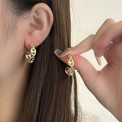 925 Silver Needle Internet Celebrity Same Style Gold Earrings Women's Light Luxury...