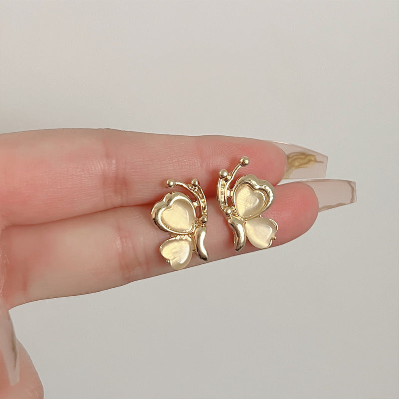 925 Silver Needle Internet Celebrity Same Style Gold Earrings Women's Light Luxury...