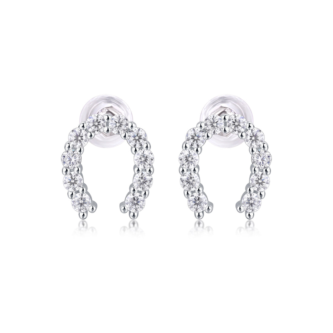 Keep Happiness Diamond Set Moissanite Silver Earrings