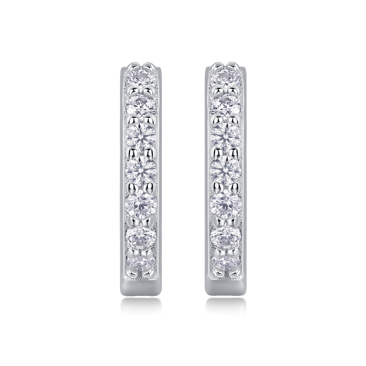 Sure Diamond Set Moissanite Silver Earrings Luxury - view 5