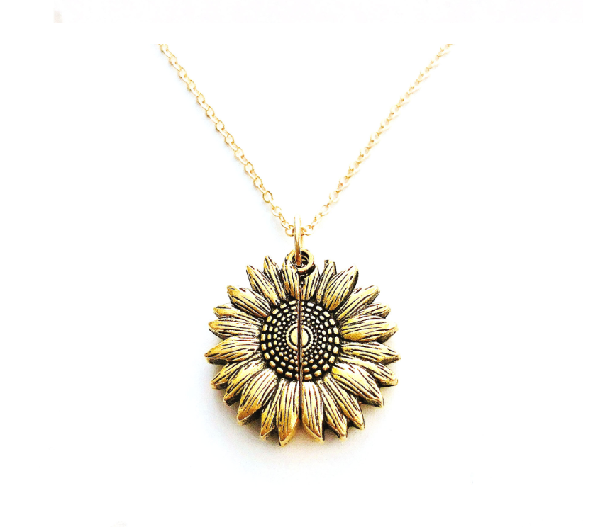 Sunflower Double Lettering Necklace - view 2