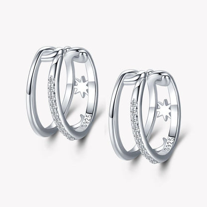 Star-Moon Silver Ear Cuffs - product view 5