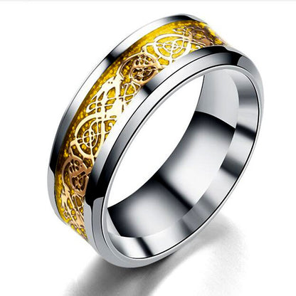 Stainless steel dragon pattern ring - view 4