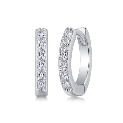 Sure Diamond Set Moissanite Silver Earrings