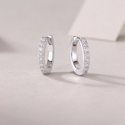 Sure Diamond Set Moissanite Silver Earrings Luxury - view 3