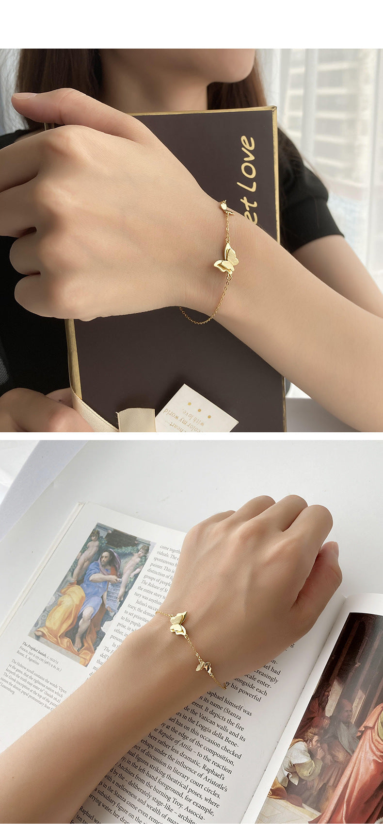 Butterfly Silver Chain Bracelet - product view 4