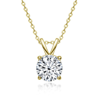 Gold-Tone Moissanite Solitaire Necklace - product view 1