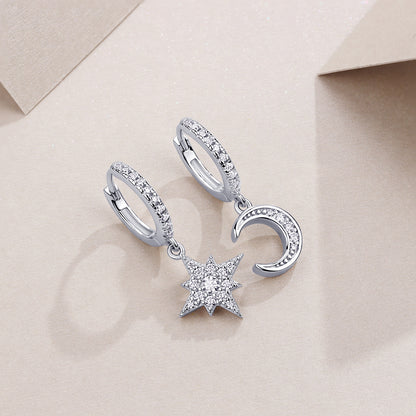 Star And Moon Interdependent Fashionable Earrings - view 4