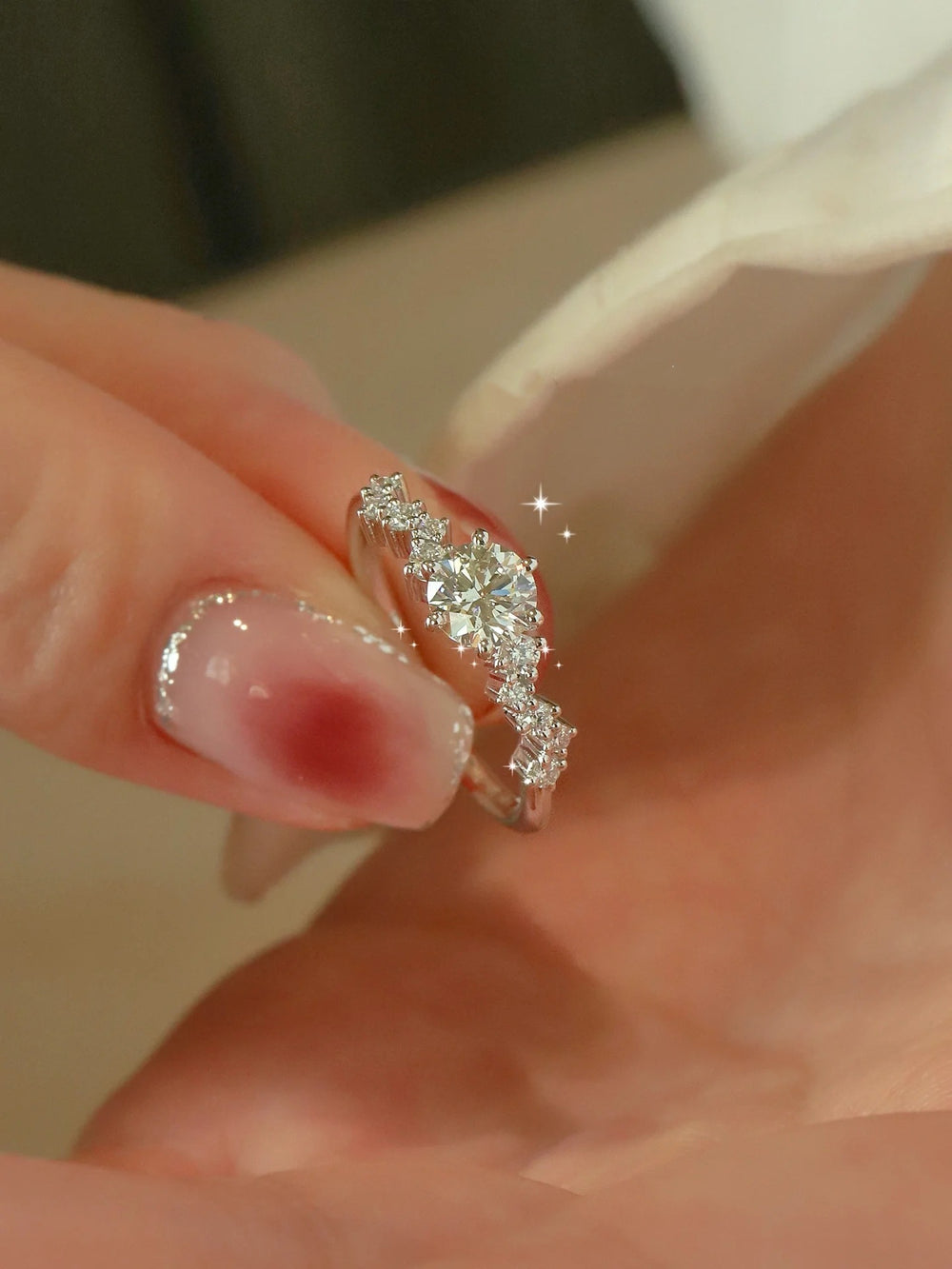 Adjustable One-Carat Moissanite Ring in S925 Silver - product view 3