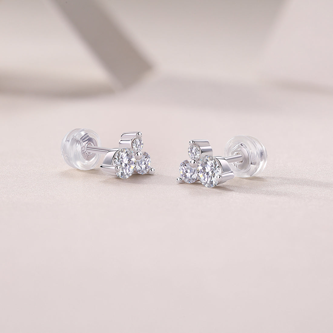 Wave Diamond Set Moissanite Silver Earrings Luxury