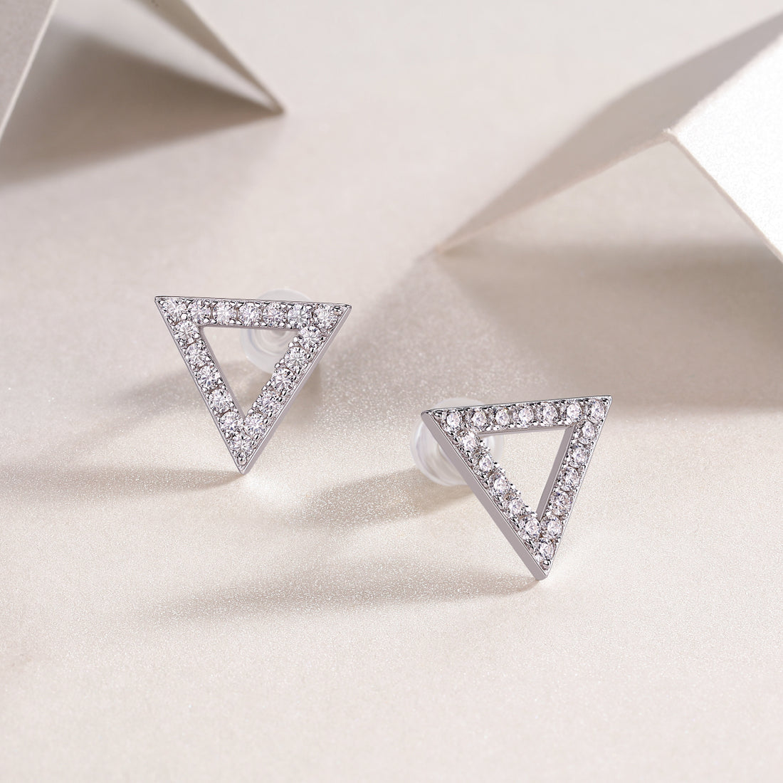 Unique Diamond Set With Moissanite Silver Earrings
