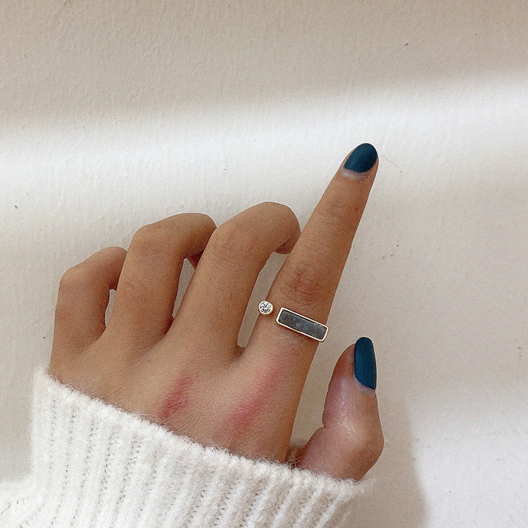 Marble zircon ring