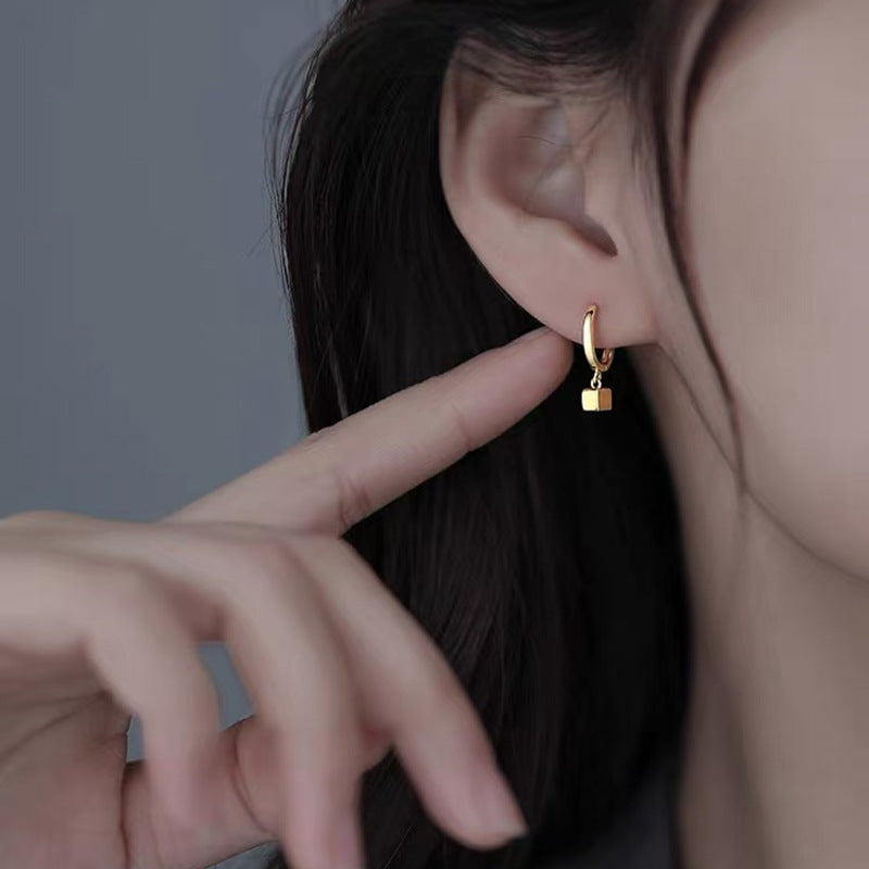 925 Silver Needle Internet Celebrity Same Style Gold Earrings Women's Light Luxury...