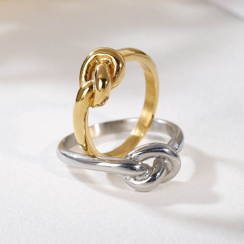 Truelove Knot Geometric Titanium Steel Ring - view 3