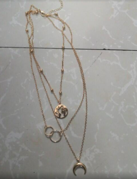 Fashionable Multilayer Boho Moon Map Necklace - view 6