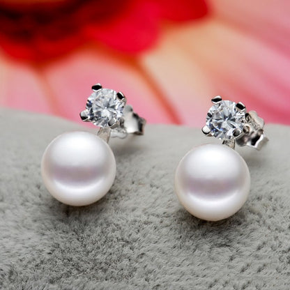 Round pearl studs