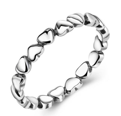 Linked Hearts Silver Band Ring - product view 1