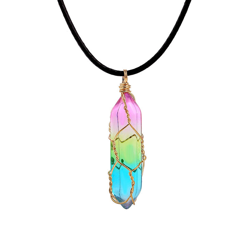 Women's Transparent Geometric Diamond Crystal Necklace - view 5
