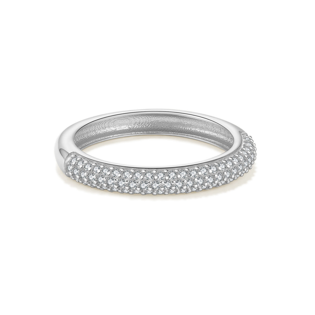 Light-luxury High-end S925 Sterling Silver Ring For Women Sparkling With A Row Of...
